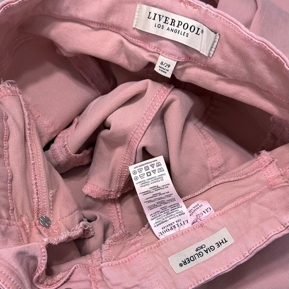 Liverpool Gia Glider Cropped Flare Jeans Pink‎ Rose Stretch Mid Rise 8 29 - Picture 8 of 9